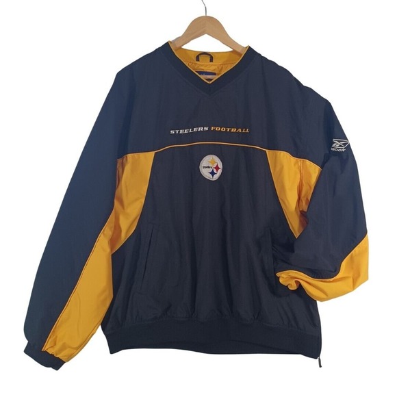 Reebok Other - NFL Team Apparel On Field Adult XL STEELERS Pullover Jacket Black Yellow Reebok